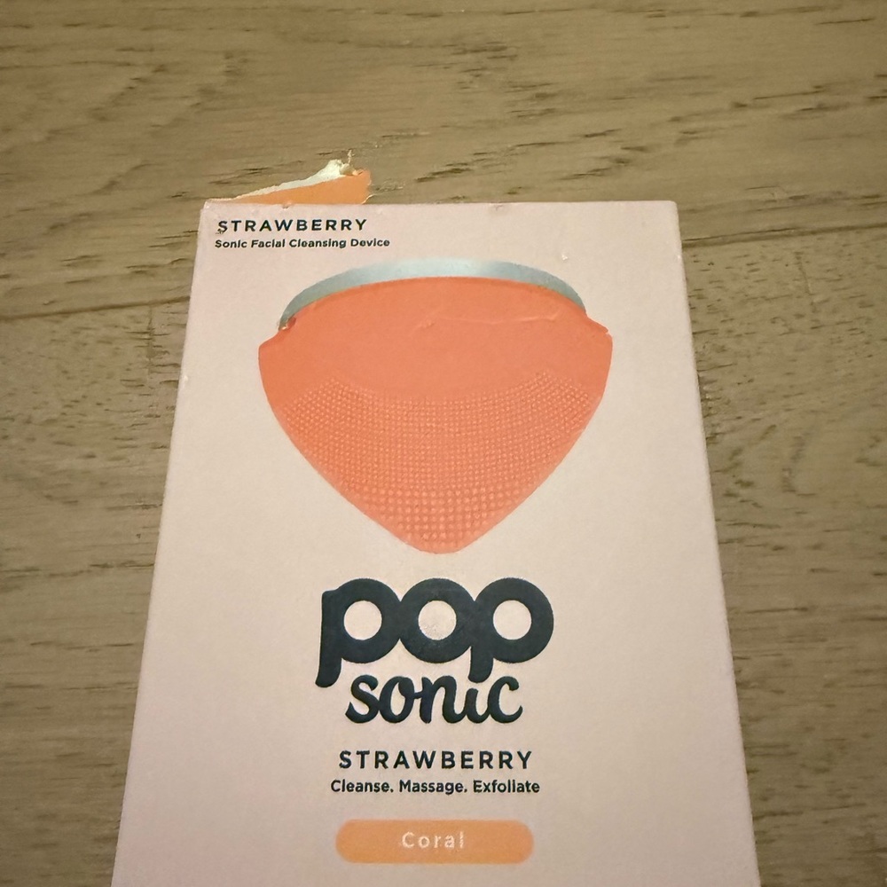 Pop Sonic Strawberry Facial Cleansing Device in Coral
